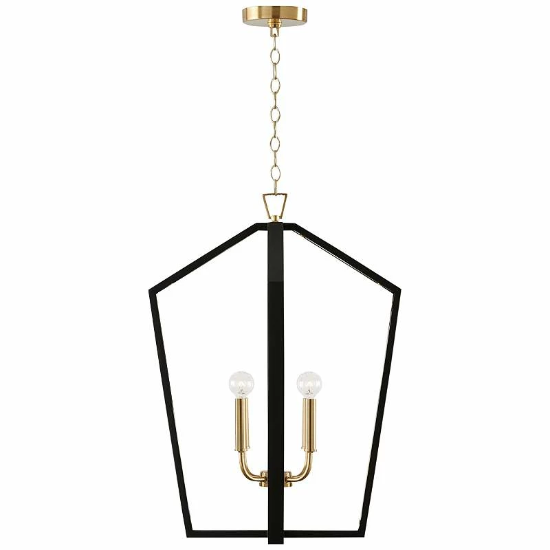 Maren 20" Wide Black And Brass Pendant Modern Chandelier 4 Maren 20" Wide Black And Brass Pendant Modern Chandelier - Image 2