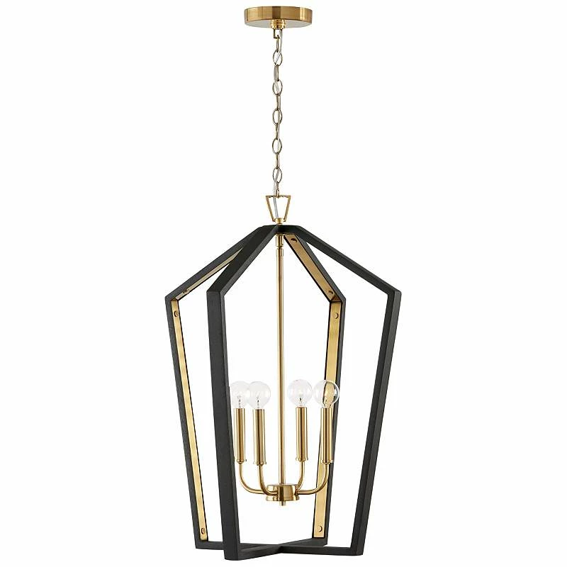Maren 20" Wide Black And Brass Pendant Modern Chandelier 7 Maren 20" Wide Black And Brass Pendant Modern Chandelier - Image 5