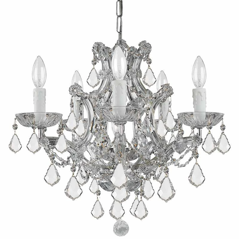 Maria Theresa 20" Wide Polished Chrome 6-Light Chandelier 4 Maria Theresa 20" Wide Polished Chrome 6-Light Chandelier - Image 2