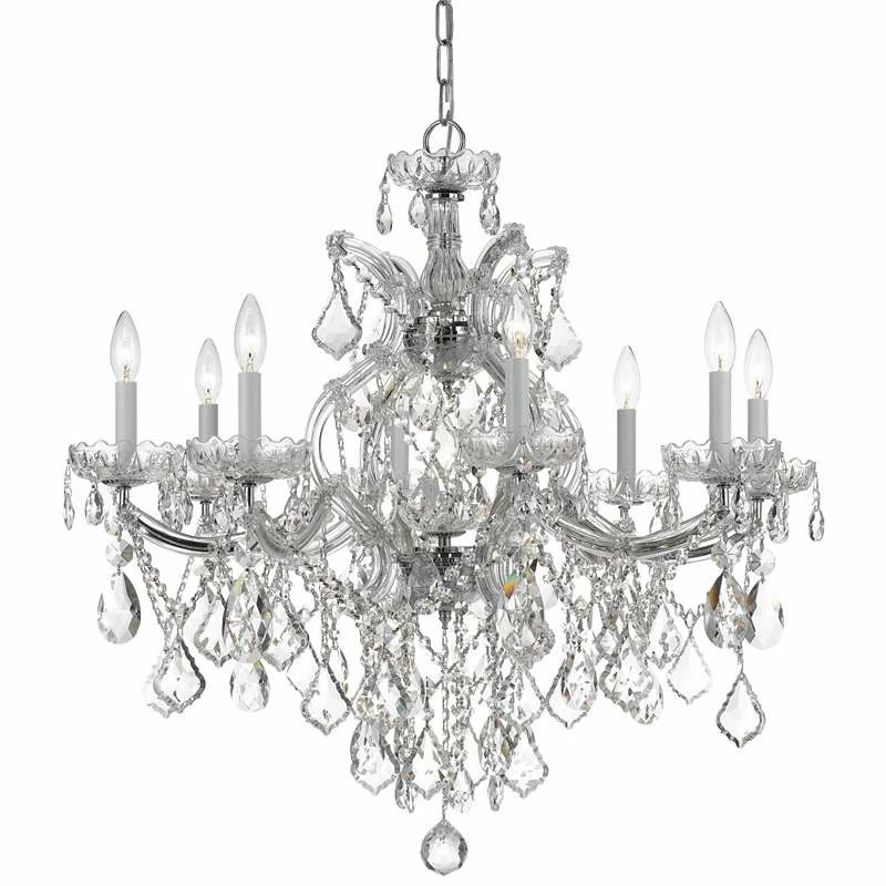 Maria Theresa 28" Wide Polished Nickel 9-Light Chandelier 4 Maria Theresa 28" Wide Polished Nickel 9-Light Chandelier - Image 2