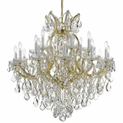 Maria Theresa 35" Wide 19-Light Gold And Crystal Chandelier -Outlet The Radiantix Store maria theresa 35 inch wide 19 light gold and crystal chandelier 1k260