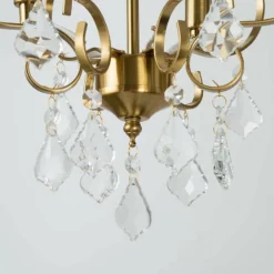 Marley 13" Wide Gold Metal And Crystal 3-Light Chandelier -Outlet The Radiantix Store marley 13 inch wide gold metal and crystal 3 light chandelier 91t32views2