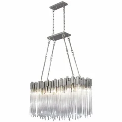 Matrix 36 1/2" Wide Rainy Night Silver 6-Light Island Light Pendant -Outlet The Radiantix Store matrix 36 and one half inch wide rainy night silver 6 light island light pendant 541e2views2