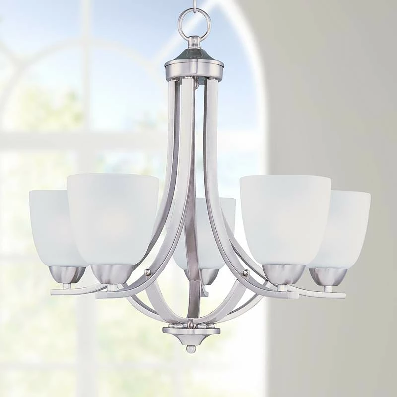 Maxim Axis 24" Wide Satin Nickel Chandelier 3 Maxim Axis 24" Wide Satin Nickel Chandelier