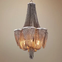 Maxim Chantilly 14" Wide Nickel Jewelry Chain Chandelier