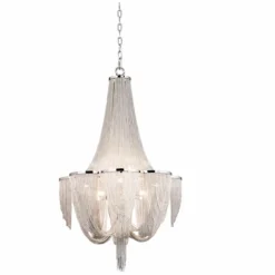 Maxim Chantilly 22" Wide Nickel Jewelry Chain Chandelier -Outlet The Radiantix Store maxim chantilly 22 inch wide nickel jewelry chain chandelier w3845