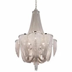 Maxim Chantilly 22" Wide Nickel Jewelry Chain Chandelier -Outlet The Radiantix Store maxim chantilly 22 inch wide nickel jewelry chain chandelier w3845views1