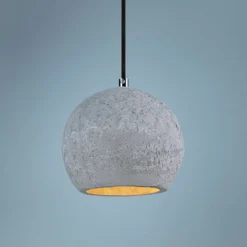 Maxim Crete 7"W 1-Light LED Concrete Dome Mini Pendant