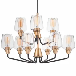 Maxim Goblet 27" Wide Bronze And Brass 9-Light Chandelier -Outlet The Radiantix Store maxim goblet 27 inch wide bronze and brass 9 light chandelier 59j94views1