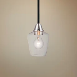 Maxim Goblet 4 3/4" Wide Black And Satin Nickel Mini Pendant