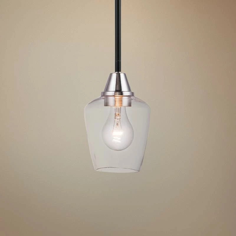 Maxim Goblet 4 3/4" Wide Black And Satin Nickel Mini Pendant 3 Maxim Goblet 4 3/4" Wide Black And Satin Nickel Mini Pendant