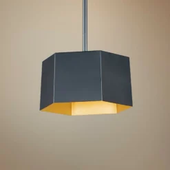 Maxim Honeycomb 9"W Black Gold LED Mini Pendant Light
