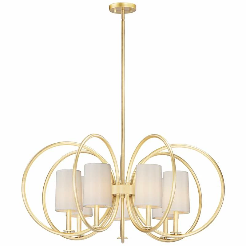 Maxim Meridian 35 1/2" Wide Aged Brass 7-Light Chandelier 4 Maxim Meridian 35 1/2" Wide Aged Brass 7-Light Chandelier - Image 2