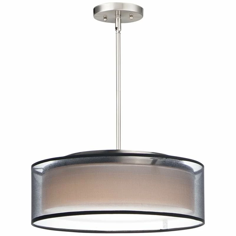 Maxim Prime 16" Wide Black Organza Shade LED Pendant Light 4 Maxim Prime 16" Wide Black Organza Shade LED Pendant Light - Image 2