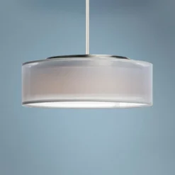 Maxim Prime 16" Wide White Organza Shade LED Pendant Light