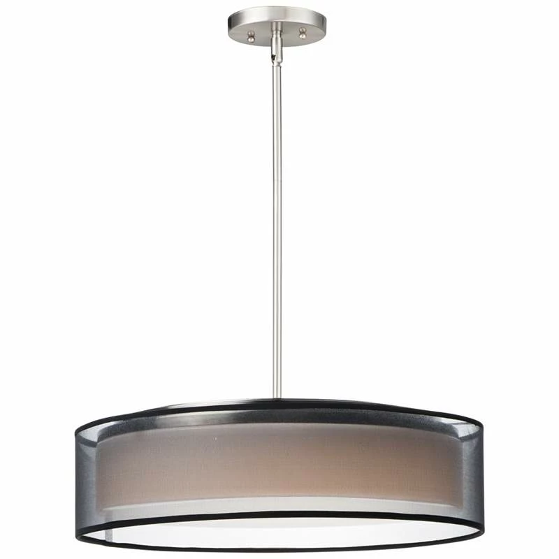 Maxim Prime 20" Wide Black Organza Shade Modern LED Pendant Light 4 Maxim Prime 20" Wide Black Organza Shade Modern LED Pendant Light - Image 2