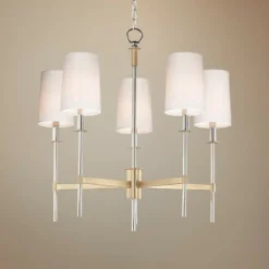 Maxim Uptown 26" Wide Brass And Chrome 5-Light Chandelier