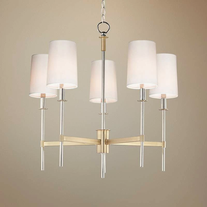 Maxim Uptown 26" Wide Brass And Chrome 5-Light Chandelier 3 Maxim Uptown 26" Wide Brass And Chrome 5-Light Chandelier