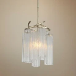 Maxim Victoria 10 3/4" Wide Golden Silver Modern Glass Mini Pendant