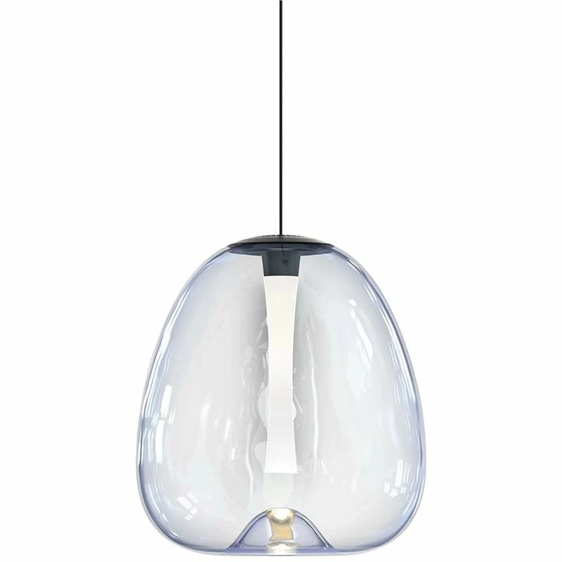 Mela 10 1/4"W Black LED Mini Pendant W/ Dichroic Glass Shade 4 Mela 10 1/4"W Black LED Mini Pendant W/ Dichroic Glass Shade - Image 2