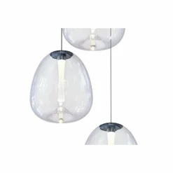 Mela 20"W 3-Light Black LED Pendant W/ Dichroic Glass Shade -Outlet The Radiantix Store mela 20 inchw 3 light black led pendant w dichroic glass shade 71e83views1