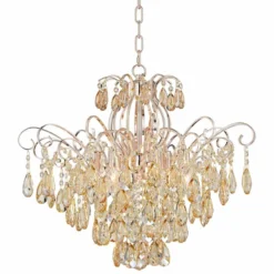 Mellie 24" Wide Champagne Gold And Crystal Chandelier -Outlet The Radiantix Store mellie 24 inch wide champagne gold and crystal chandelier 63c74