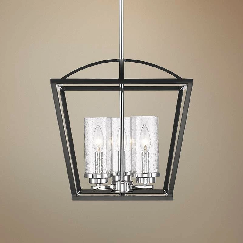 Golden Lighting Mercer 15" Wide Black 3-Light Pendant 3 Golden Lighting Mercer 15" Wide Black 3-Light Pendant