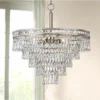Mercer 20"W Olde Silver And Crystal Convertible Chandelier -Outlet The Radiantix Store mercer 20 inchw olde silver and crystal convertible chandelier 40k36cropped