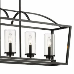 Golden Lighting Mercer 38 1/4"W Matte Black 5-Light Linear Island Pendant 8 Golden Lighting Mercer 38 1/4"W Matte Black 5-Light Linear Island Pendant -Outlet The Radiantix Store mercer 38 and one quarter inchw matte black 5 light linear island pendant 089f2views1