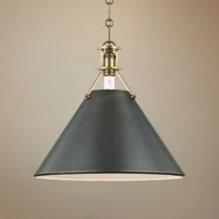 Metal No.2 16" Wide Antique Distressed Bronze Pendant Light