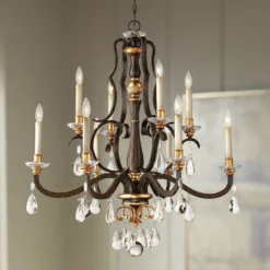 Metropolitan Chateau Nobles 34" Wide Raven Bronze 10-Light Chandelier