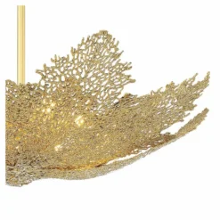 Metropolitan Evergold 24"W India Gold Leaf LED Pendant Light -Outlet The Radiantix Store metropolitan evergold 24 inchw india gold leaf led pendant light 92d49views1