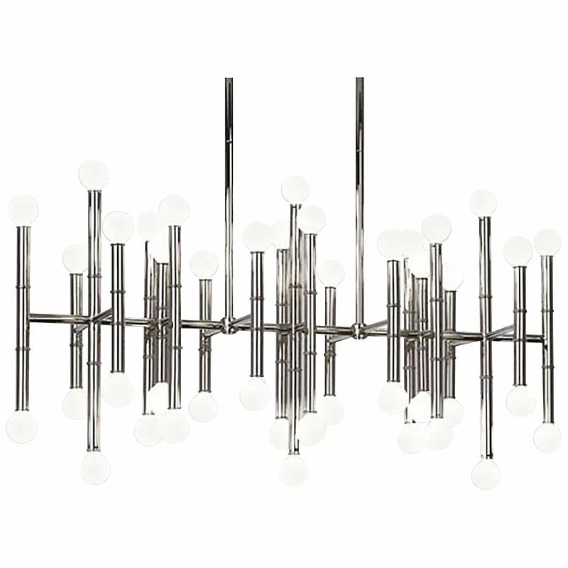 Jonathan Adler Meurice 38"W Polished Nickel Kitchen Island Light Chandelier 4 Jonathan Adler Meurice 38"W Polished Nickel Kitchen Island Light Chandelier - Image 2
