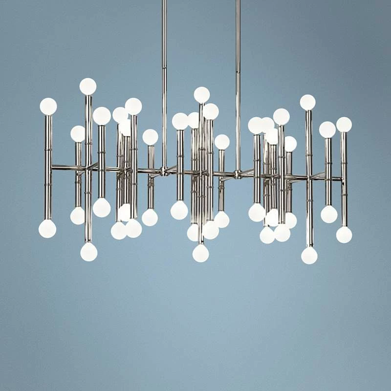 Jonathan Adler Meurice 38"W Polished Nickel Kitchen Island Light Chandelier 3 Jonathan Adler Meurice 38"W Polished Nickel Kitchen Island Light Chandelier