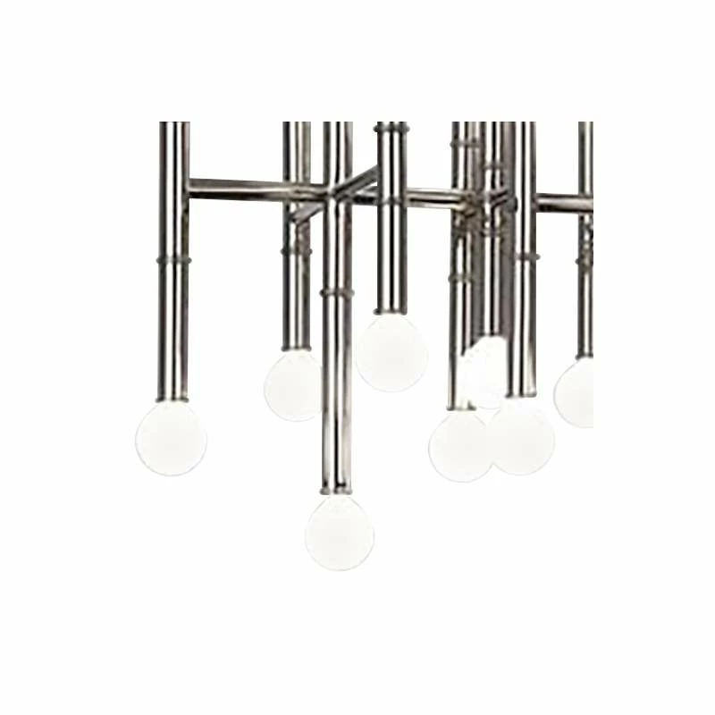 Jonathan Adler Meurice 38"W Polished Nickel Kitchen Island Light Chandelier 5 Jonathan Adler Meurice 38"W Polished Nickel Kitchen Island Light Chandelier - Image 3