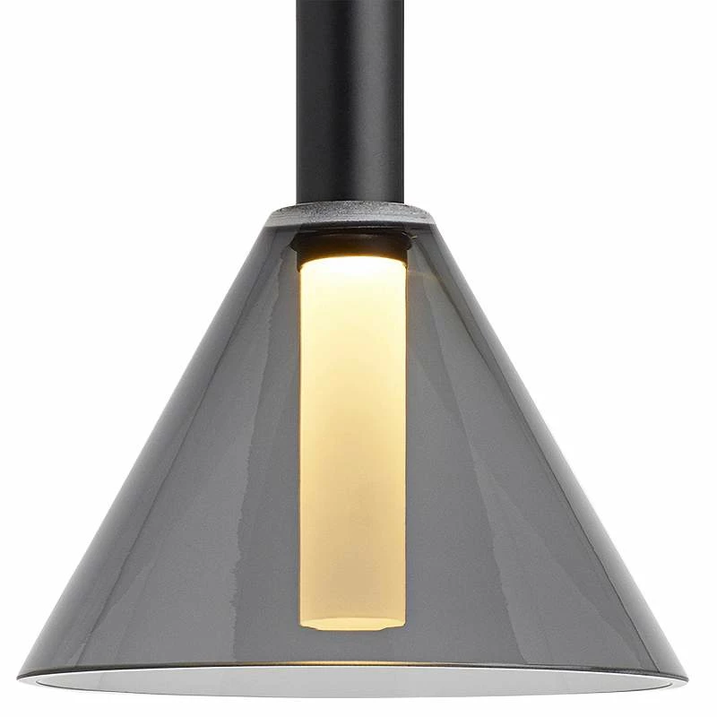 Mezz 6 1/2" Wide Nickel And Smoke Glass LED Modern Mini Pendant 4 Mezz 6 1/2" Wide Nickel And Smoke Glass LED Modern Mini Pendant - Image 2