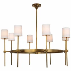Minerva 48" Wide Antique Brass Metal 8-Light Chandelier