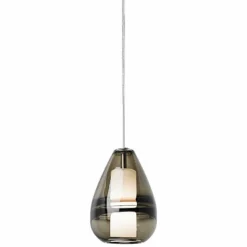 Mini Ella 5" Wide Smoke Glass Freejack Mini Pendant Light