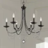 Golden Lighting Mirabella 25 1/2" Wide Matte Black Metal 6-Light Chandelier