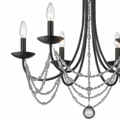Golden Lighting Mirabella 25 1/2" Wide Matte Black Metal 6-Light Chandelier -Outlet The Radiantix Store mirabella 25 and one half inch wide matte black metal 6 light chandelier 041c2views1