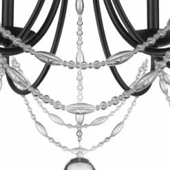 Golden Lighting Mirabella 25 1/2" Wide Matte Black Metal 6-Light Chandelier -Outlet The Radiantix Store mirabella 25 and one half inch wide matte black metal 6 light chandelier 041c2views2