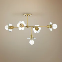 Mitzi Alexa 36 3/4"W Aged Brass 5-Light Chandelier
