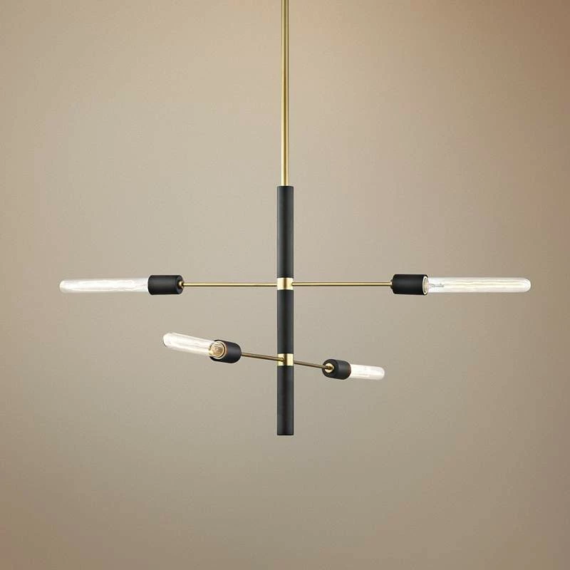 Mitzi Astrid 24"W Aged Brass And Black 4-Light Chandelier 3 Mitzi Astrid 24"W Aged Brass And Black 4-Light Chandelier
