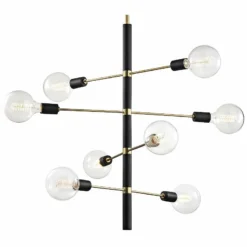 Mitzi Astrid 28"W Aged Brass And Black 8-Light Chandelier -Outlet The Radiantix Store mitzi astrid 28 inchw aged brass and black 8 light chandelier 45k62views1
