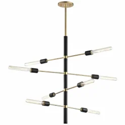 Mitzi Astrid 28"W Aged Brass And Black 8-Light Chandelier -Outlet The Radiantix Store mitzi astrid 28 inchw aged brass and black 8 light chandelier 45k62views3
