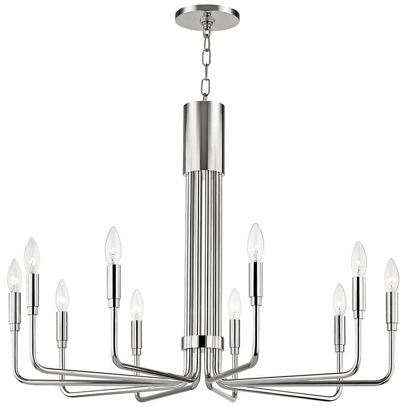 Mitzi Brigitte 32" Wide Polished Nickel 10-Light Chandelier