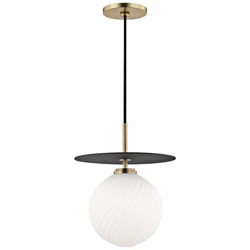 Mitzi Ellis 10 1/4"W Aged Brass And Black LED Mini Pendant 4 Mitzi Ellis 10 1/4"W Aged Brass And Black LED Mini Pendant - Image 2