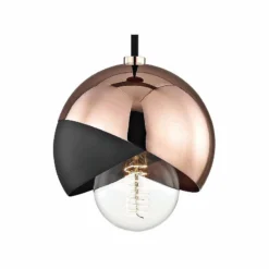 Mitzi Emma 6" Wide Polished Copper Mini Pendant -Outlet The Radiantix Store mitzi emma 6 inch wide polished copper mini pendant 47e24views1