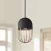 Mitzi Haley 5 1/2" Wide Aged Brass And Black Mini Pendant