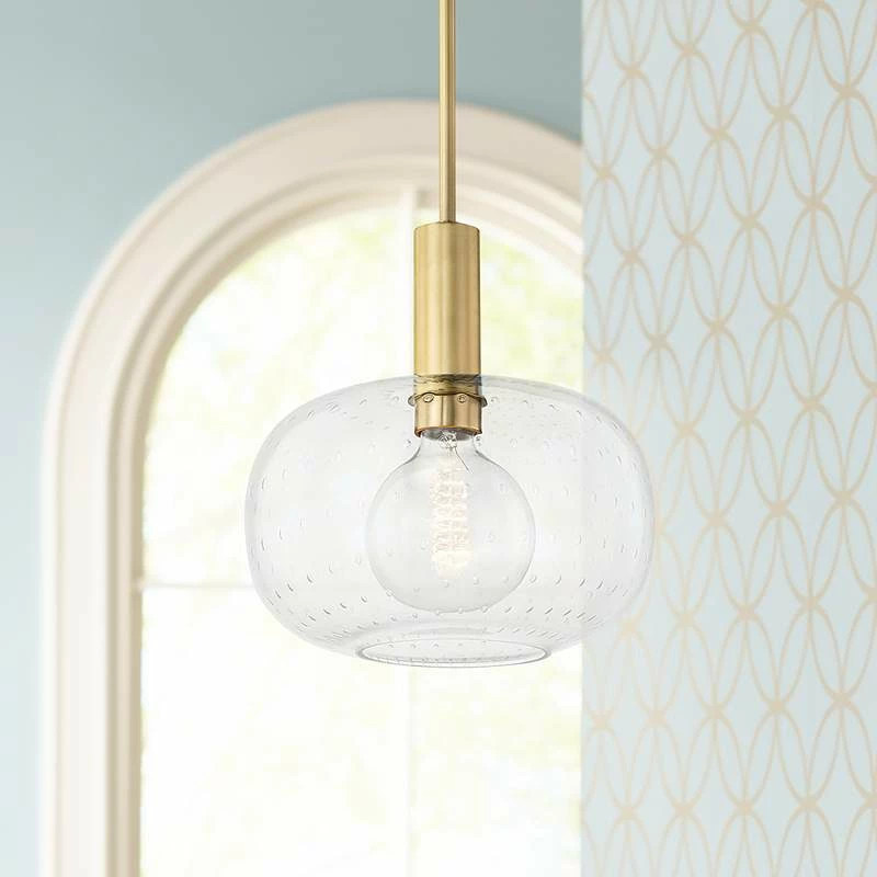 Mitzi Harlow 12" Wide Aged Brass Mini Pendant Light 3 Mitzi Harlow 12" Wide Aged Brass Mini Pendant Light